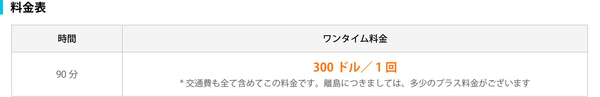 料金表